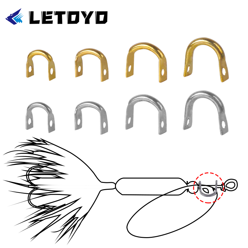 Fishing Lure Spinner - LETOYO 100pcs Folded Clevises U-Shaped for