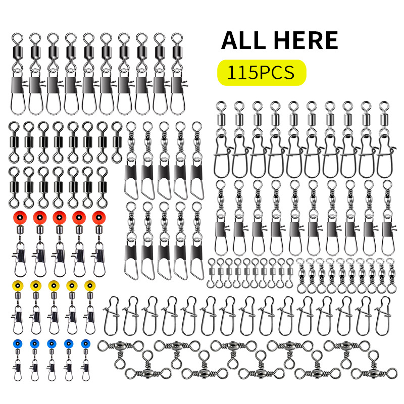 Fishing Lure Making Kit - 115pcs Fishing Swivel Connectors Kit with