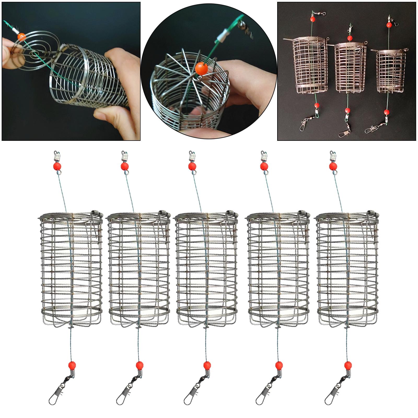 Fishing Lure Box - 5x Solid Fishing Feeder Cage Trap