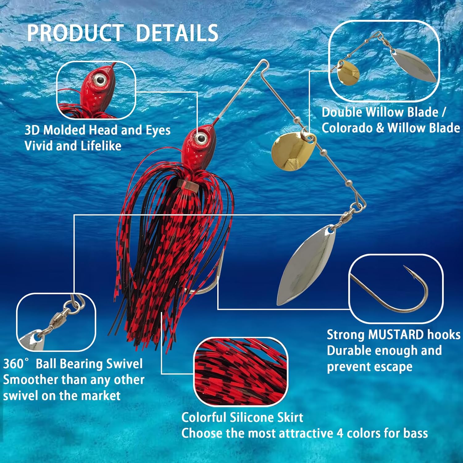 Eupheng Spinner Bait Spoon Wir - Fishing Lure Swimbait ulasan dan harga