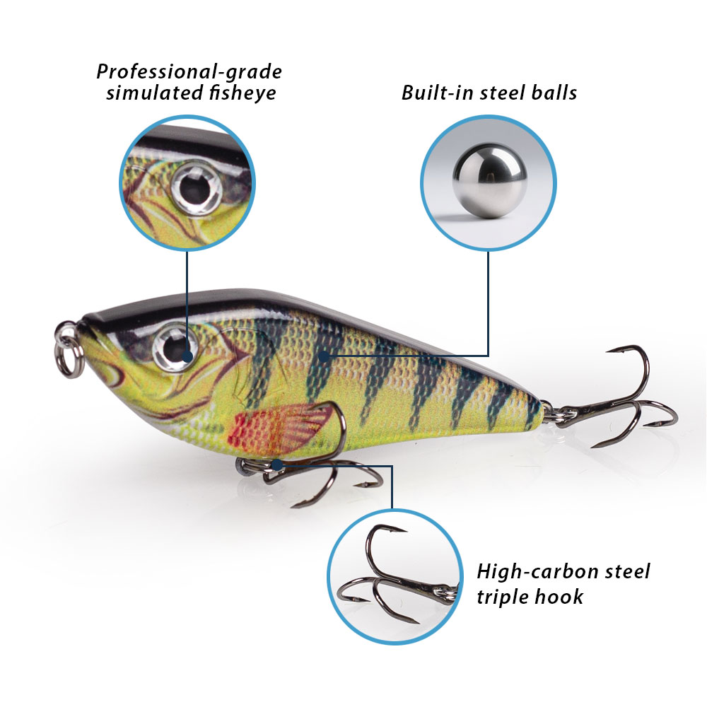 80mm/15.5g Muskies Jerkbait Pi - Fishing Lure Jerkbait ulasan dan harga