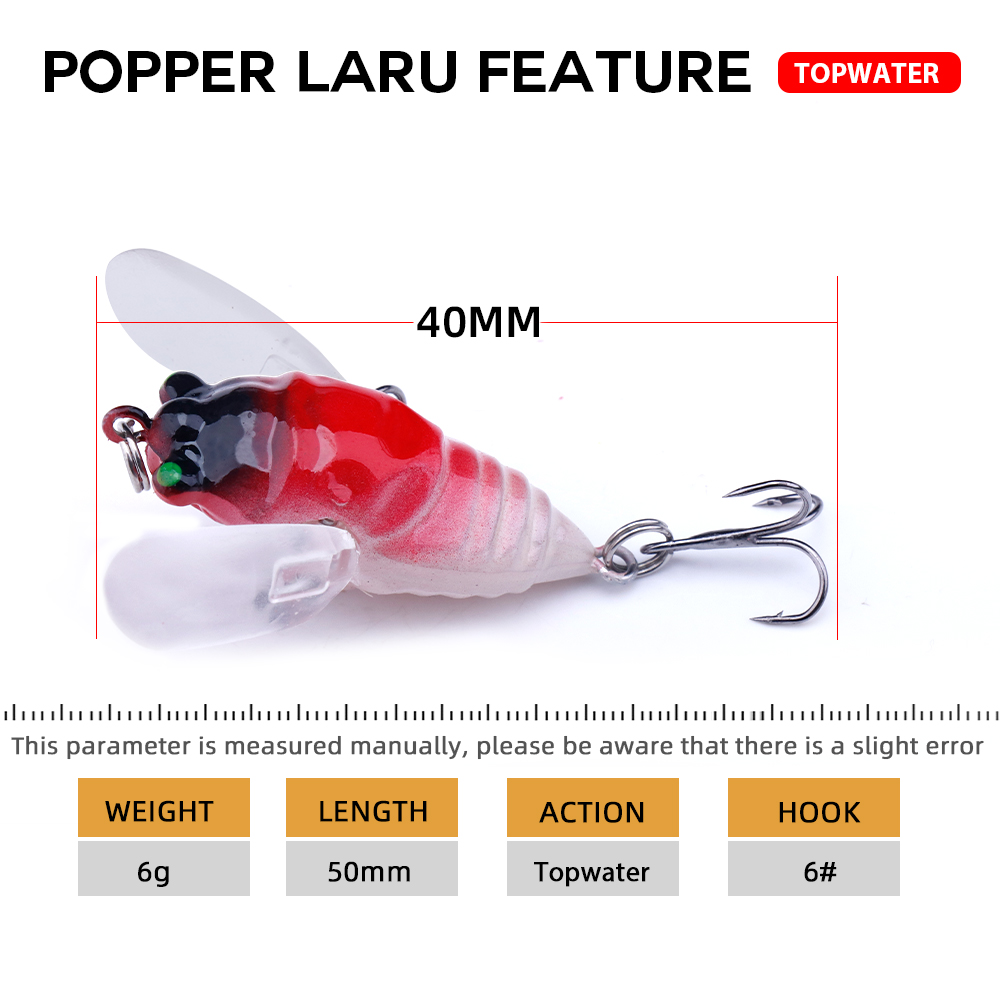 Agoie 6.5g 5cm Topwater Popper - Fishing Lure Topwater ulasan dan harga