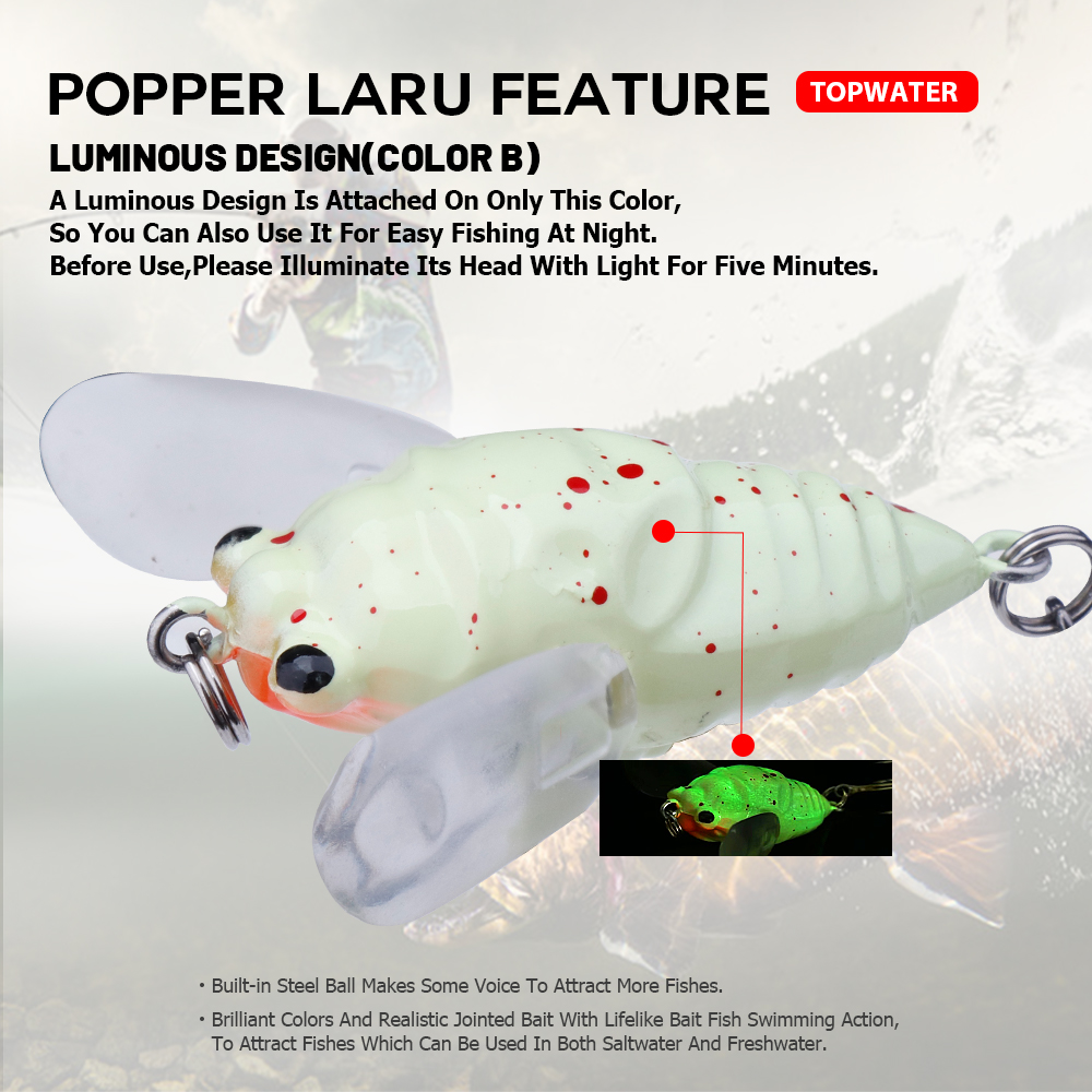 Agoie 6.5g 5cm Topwater Popper - Fishing Lure Topwater ulasan dan harga