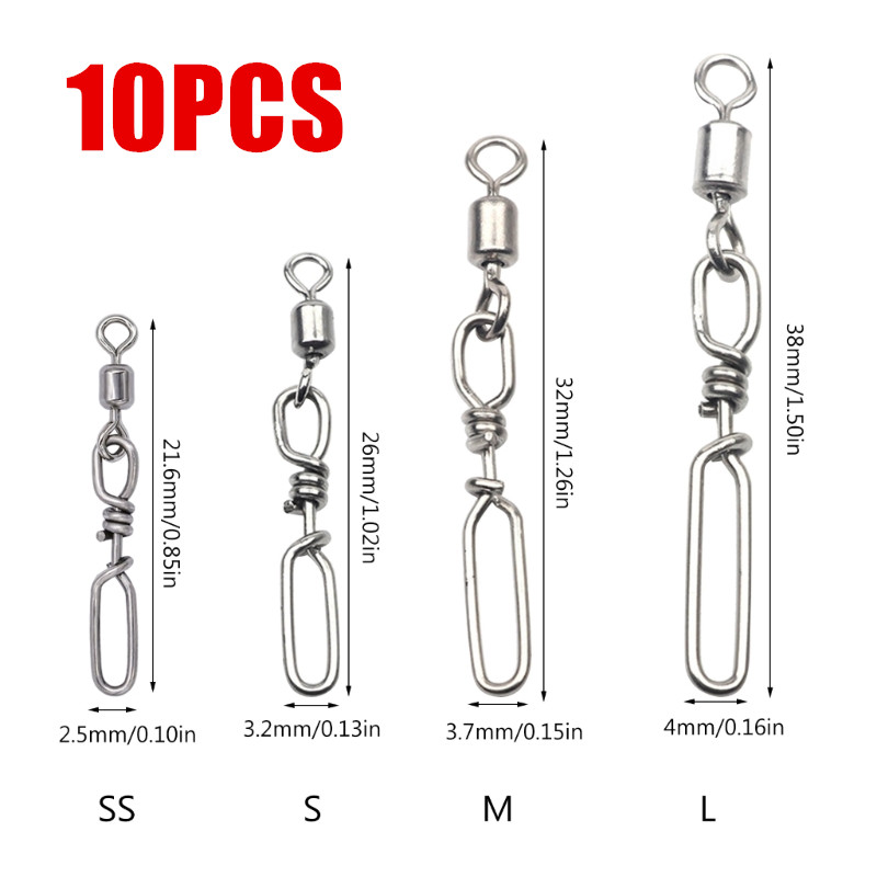 10Pcs Stainless Steel Quick Sn - Fishing Lure Kit ulasan dan harga