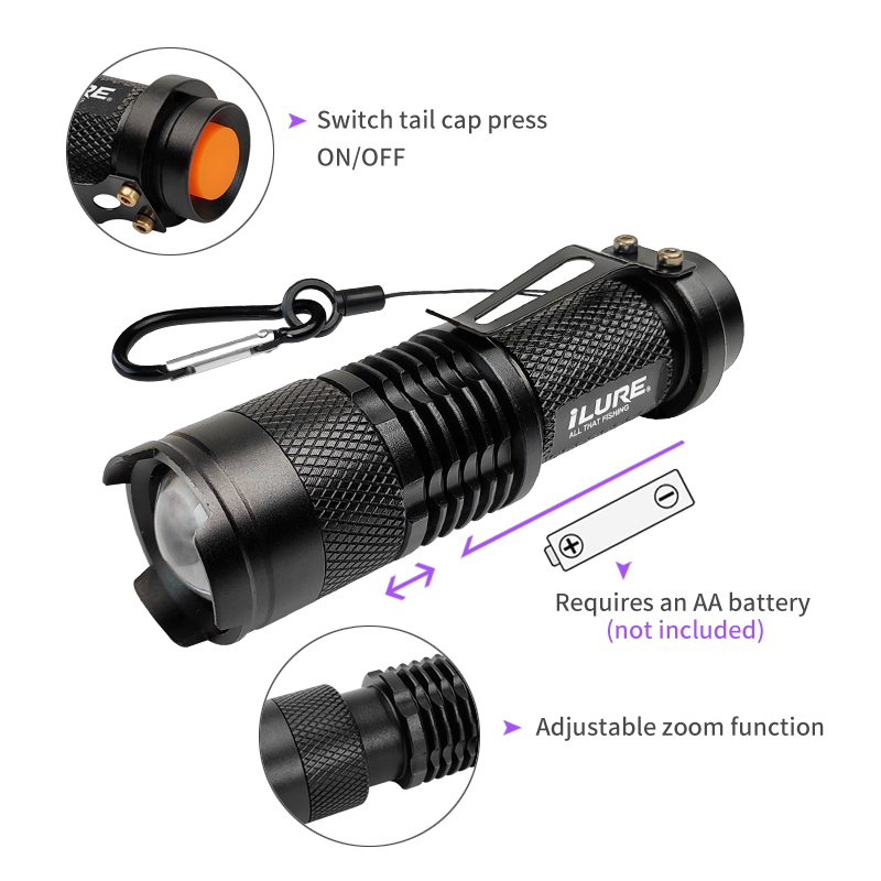 Mini UV Flashlight 395nm Ultra - Fishing Lure Kit ulasan dan harga