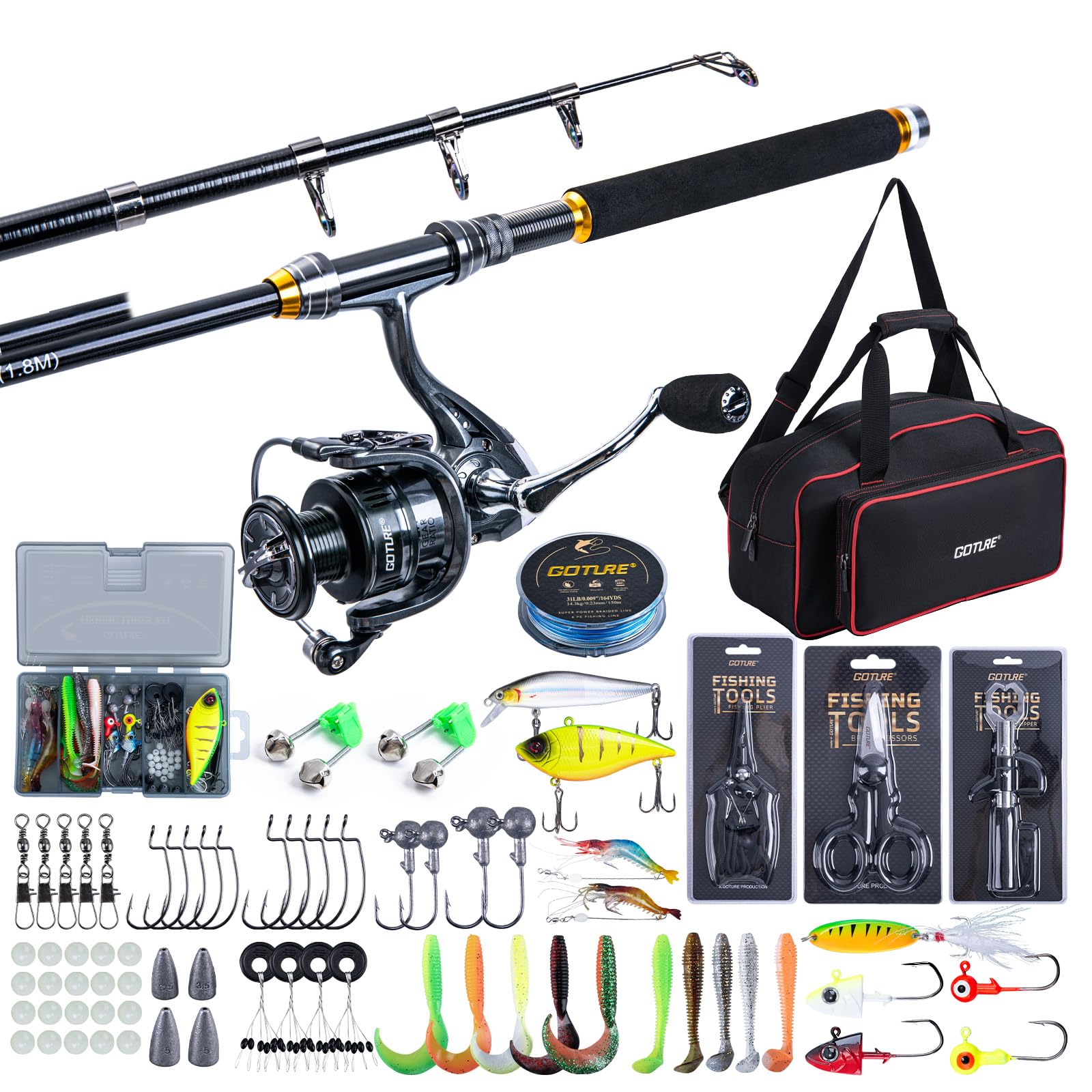 Goture Fishing Telescopic Rod  - Fishing Lure Spinner ulasan dan harga