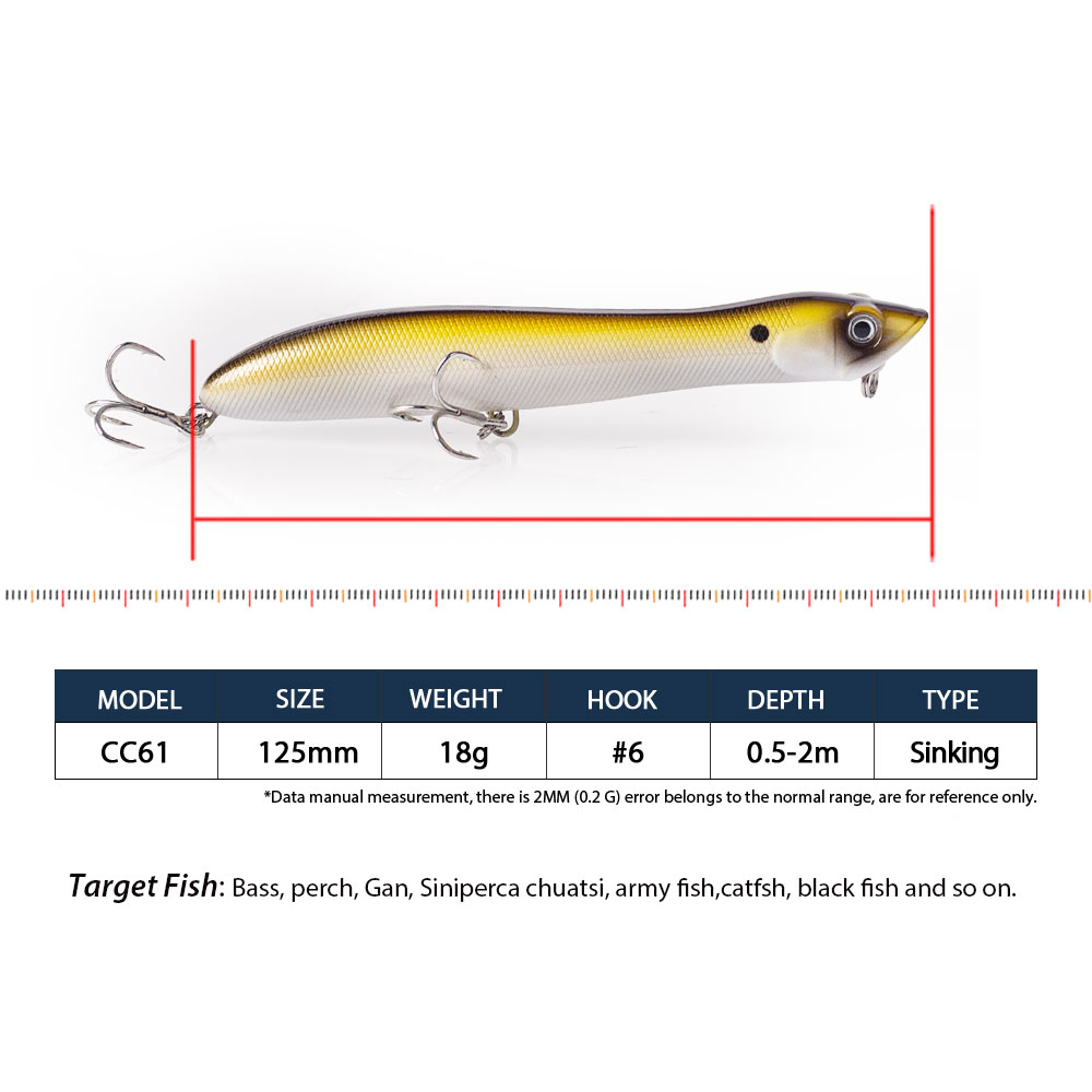 120mm/18g Topwater Pencil Popp - Fishing Lure Topwater ulasan dan harga