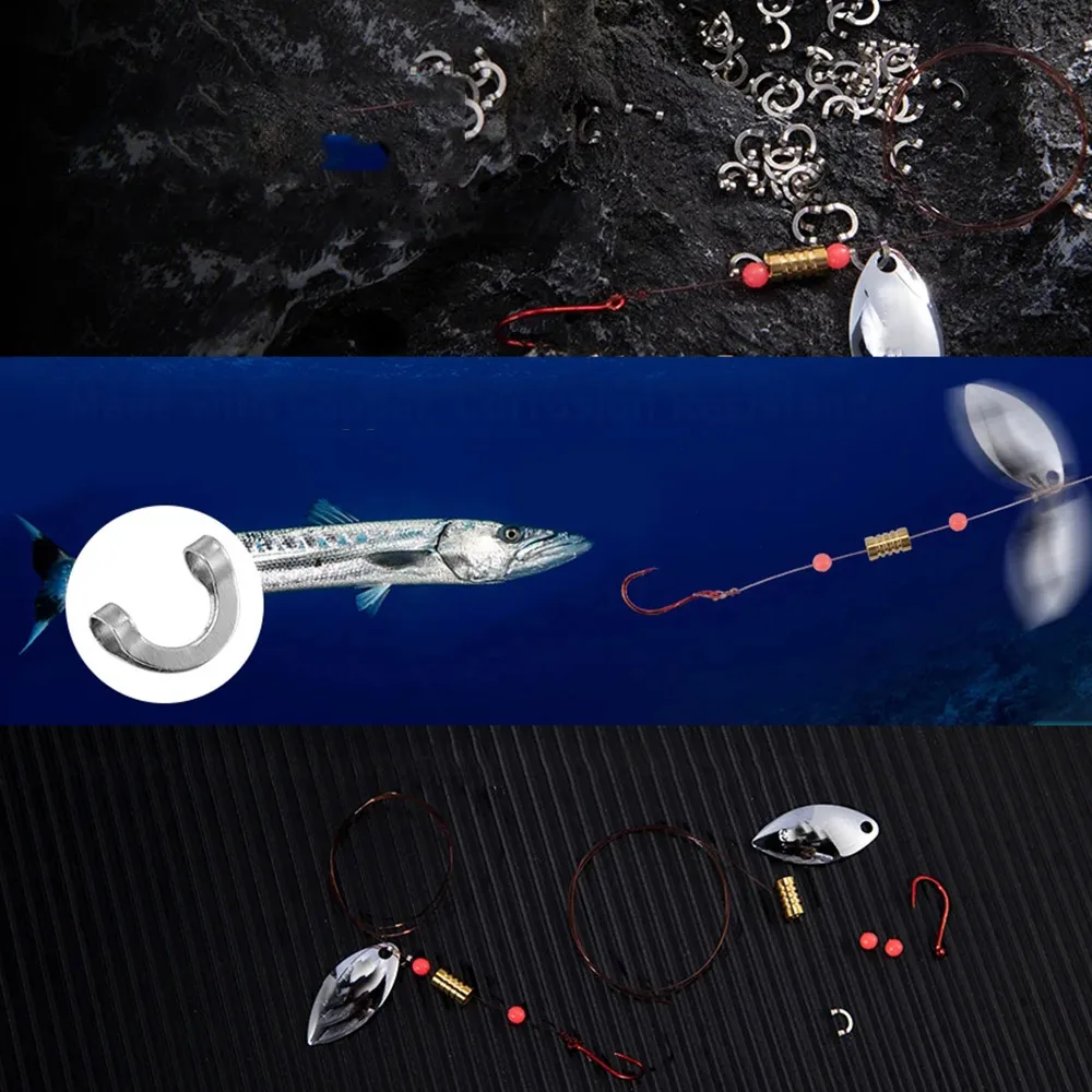 100pcs Fishing U Shaped Fixed  - Fishing Lure Spinner ulasan dan harga